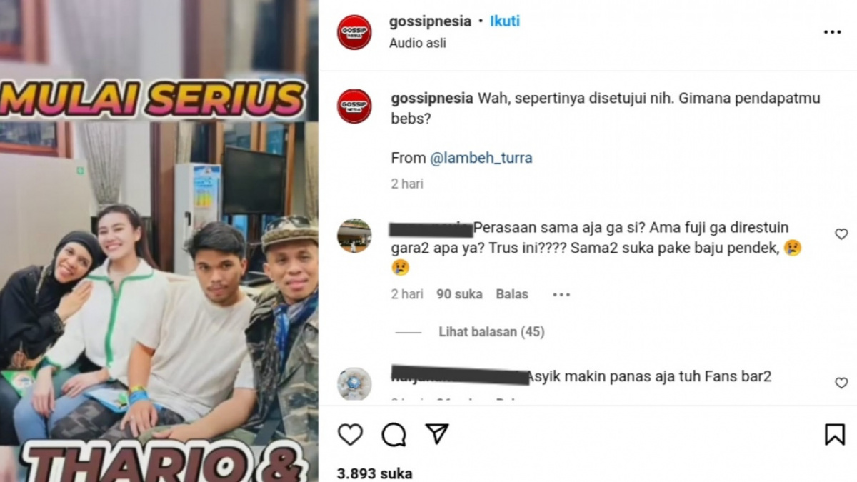 Viral foto yang diperdebatkan netizen mengenai Aaliyah Massaid dan orang tua Thariq [Instagram/ @gossipnesia]