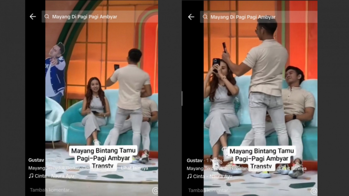 Mayang di acara sebuah televisi swasta [TikTok @gustavsetiadi]
