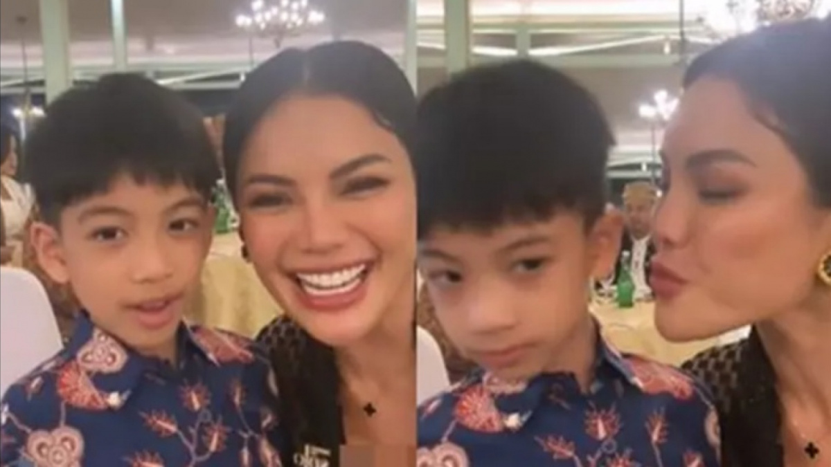 Nikita Mirzani saat bersama Jan Ethes cucu Jokowi [TikTok]