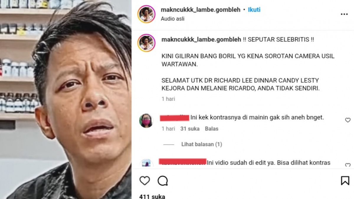 Ariel NOAH jadi 'korban' filter atau kamera jahat? [Instagram @makncukkk_lambe.gombleh]
