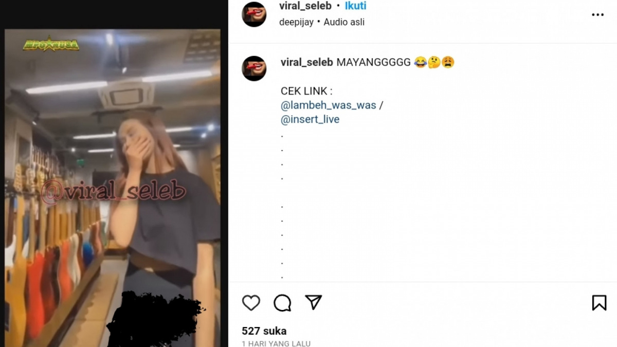 Netizen soroti legging Mayang yang membuat area sensitifnya tersorot jelas [Instagram/ @viral_seleb]