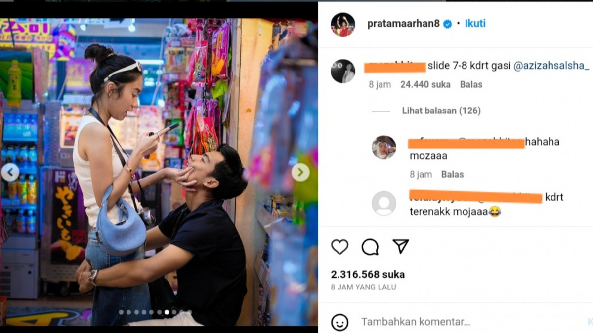 Netizen gemas pada kemesraan Azizah Salsha dan Pratama Arhan [Instagram/ @pratamaarhan8]