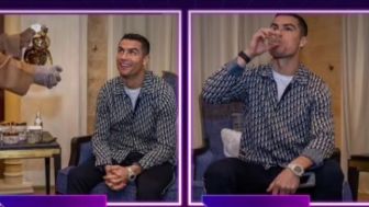 Kocak! Begini Reaksi Netizen Ketika Cristiano Ronaldo Pertama Kalinya Minum Air Zamzam