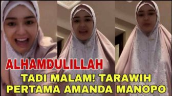 CEK FAKTA: Amanda Manopo Tarawih Pertama Bareng Arya Saloka? Simak Penjelasannya