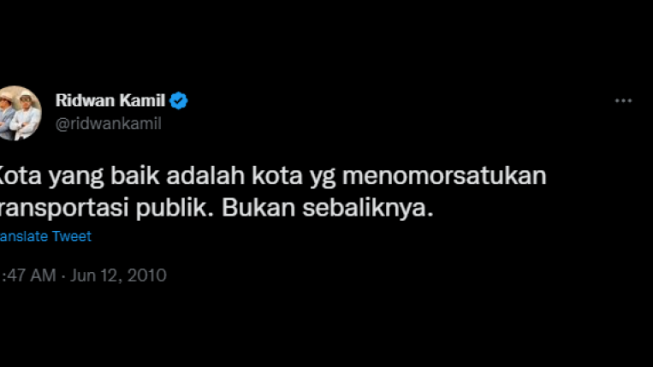 Makin Panas! Jejak Digital Ridwan Kamil soal Transportasi Publik Viral, Netizen: Kau Bukan yang Dulu Lagi