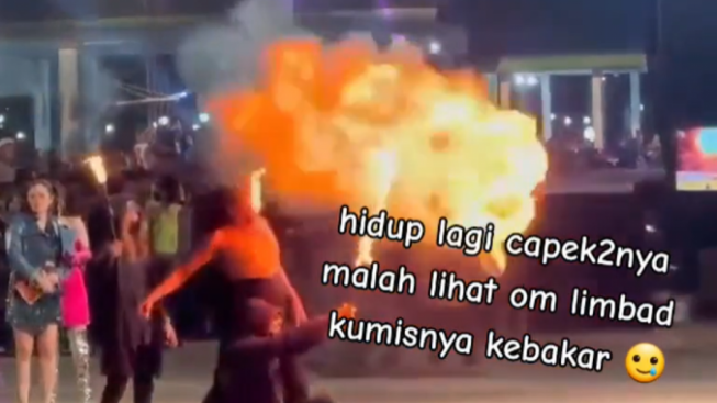 Serem! Viral Video Jenggot Limbad Terbakar Saat Atraksi hingga Harus di Operasi