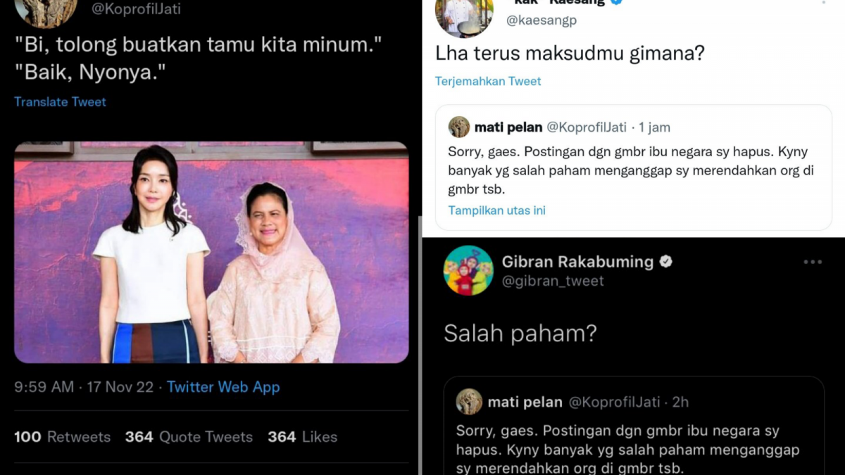 Twit yang dinilai sudah merendahkan ibu negara [twitter.com]