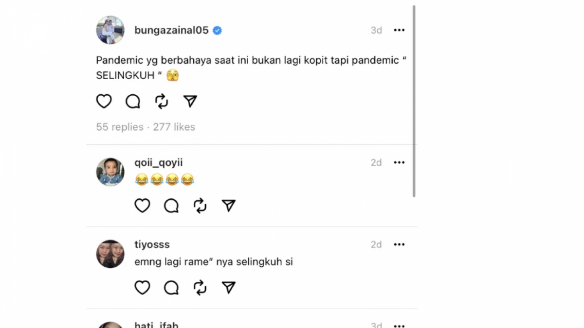 Unggahan Bunga Zainal di Threads