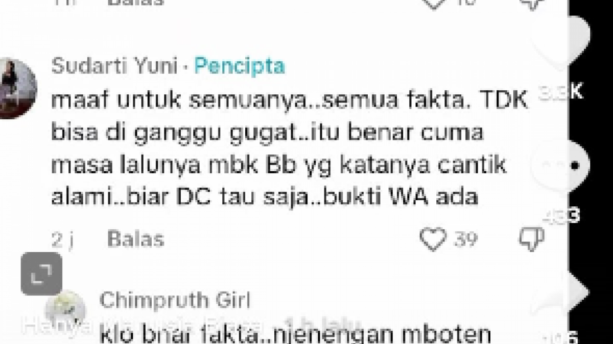 Sudarti Yuni menuding Bella Bonita pernah jadi simpanan suami orang. [Tangkapan layar TikTok@bukanfansmu3]
