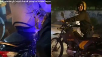 Apes, Polisi Tolong Pengendara Motor Malah Bikin Ngakak