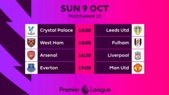 Jadwal Liga Inggris, Minggu (09/10); Bigmatch Arsenal Melawan Liverpool, Man Utd ditantang Everton