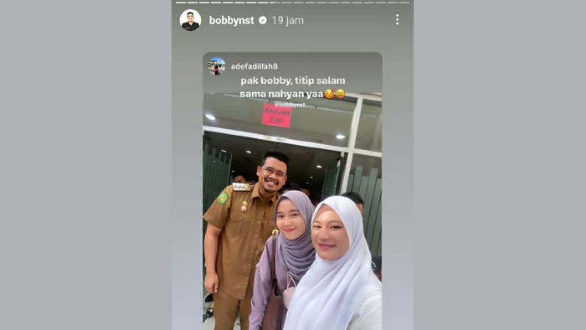 Tangkapan layar Insta Story Bobby Nasution. [Instagram @bobbynst]
