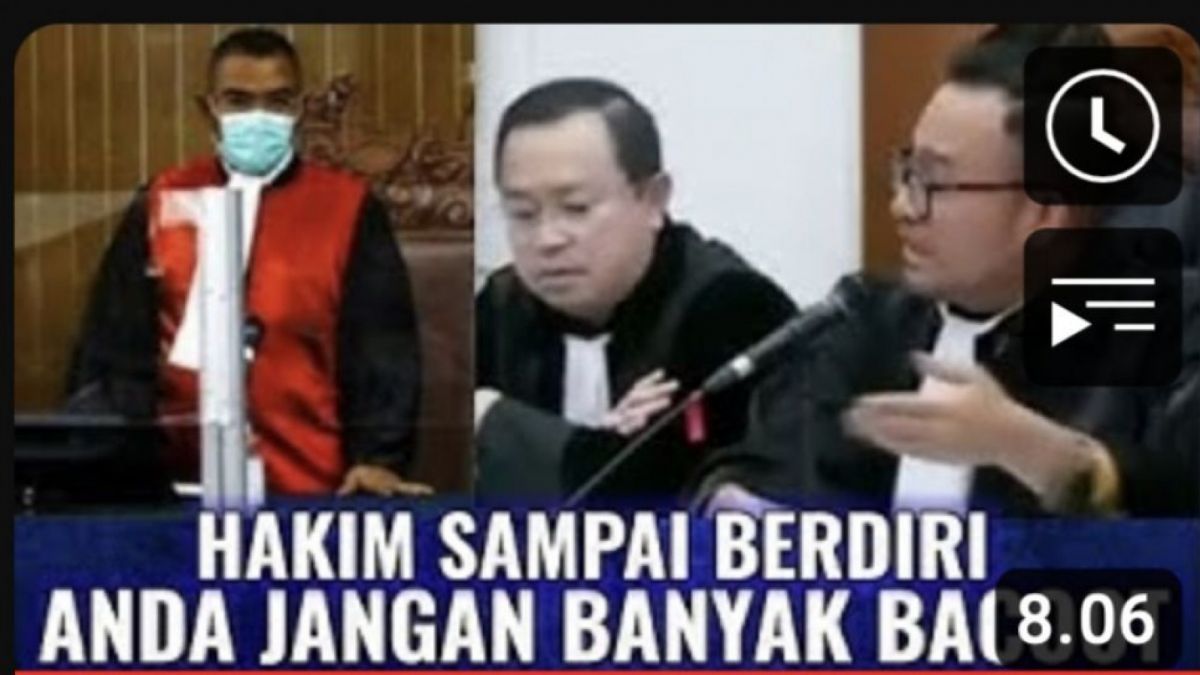 Klaim yang menyebut Hakim Iman Wahyu naik pitam di persidangan [YouTube/ Politik Jawa]