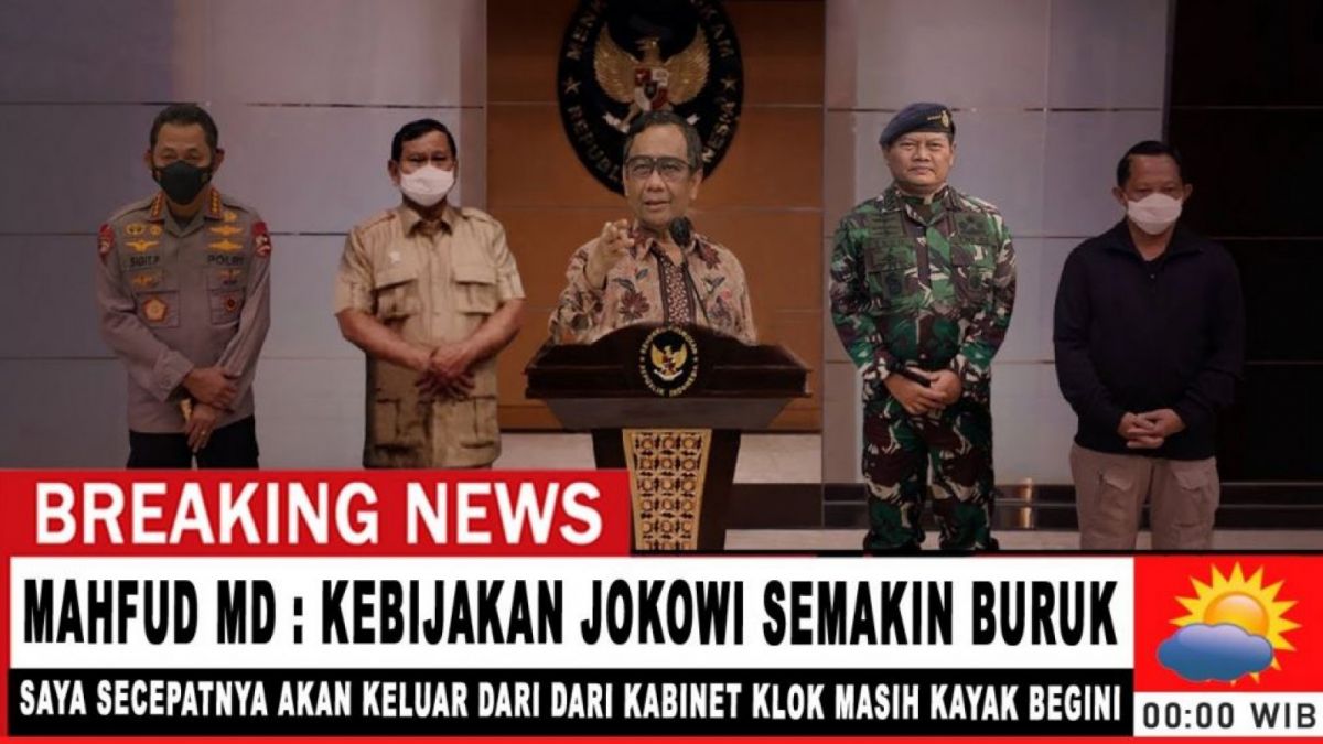 Mahfud MD Resigned From Cabinet Because Of Jokowi's Policies Worse ...