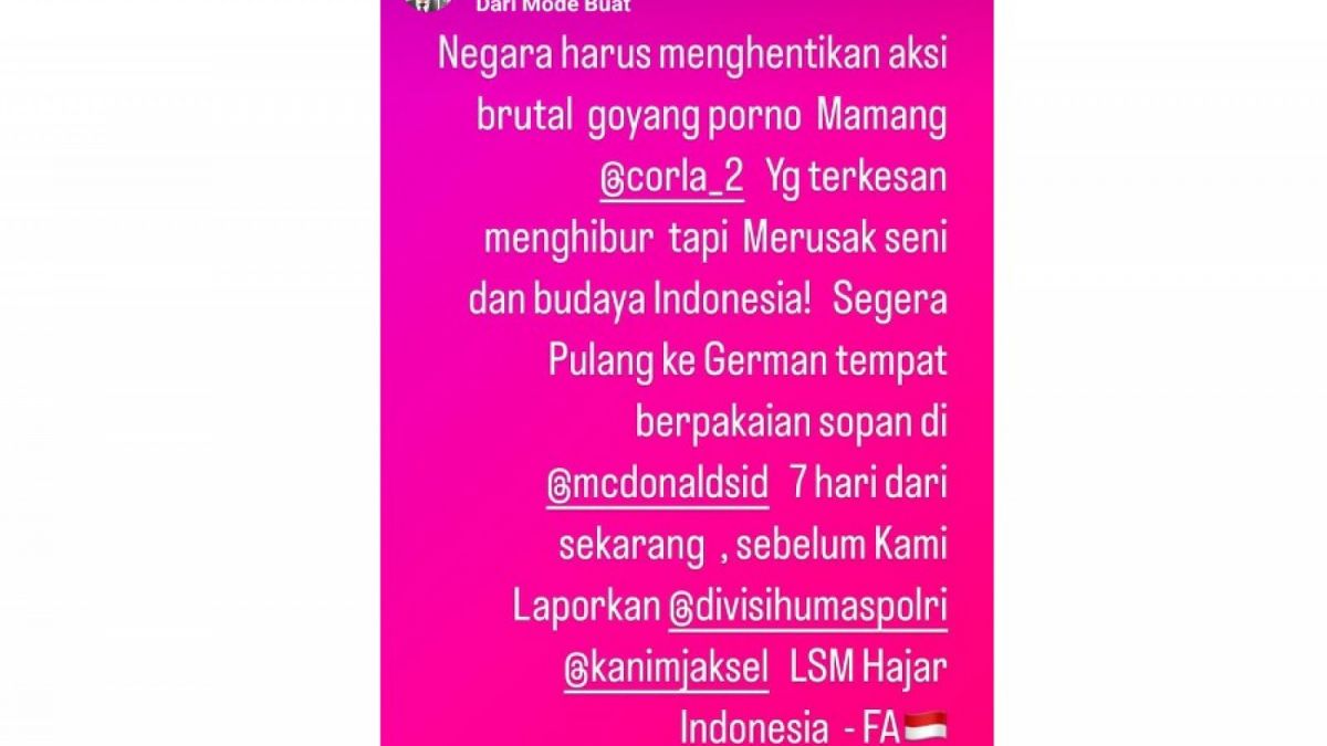 Unggahan Farhat Abbas soal Bunda Corla [Istimewa]