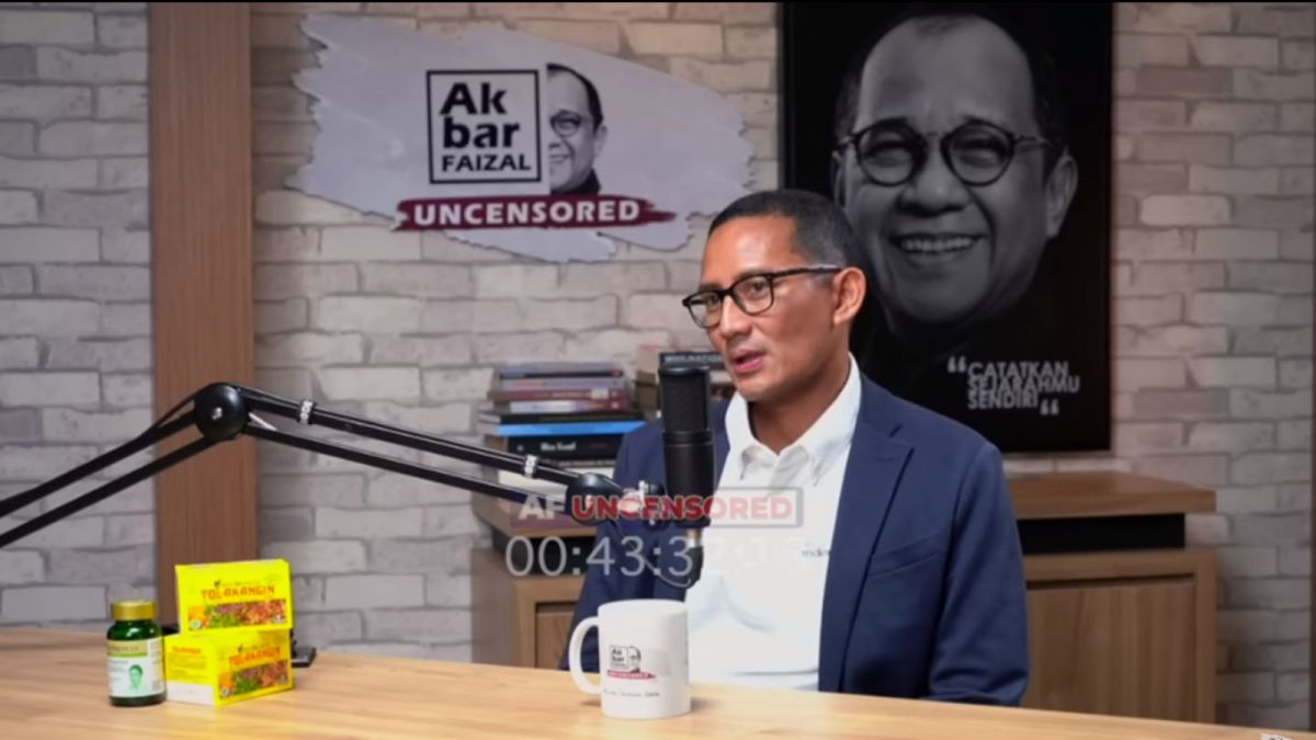 Sandiaga Uno bicara perjanjian politik antara Prabowo dan Anies Baswedan. [(Youtube Akbar Faizal Uncensored)]