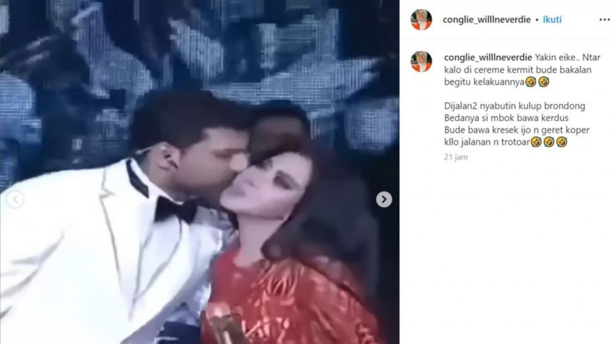 Syahrini minta dicium pria (Instagram/@conglie_willlneverdie)