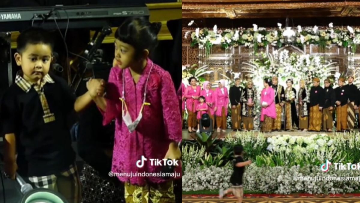Tingkah Lucu Ketua Nahyan dan Sedah Mirah di Pernikahan Adik Iriana Jokowi. [TikTok @ menujuindonesiamaju]