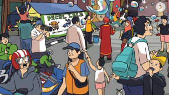 Pakai Singlet Lagi 'Ketua Dari Medan' Nahyan Muncul di Poster Jokowi Tahun Baru 2023