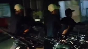 Viral Video Dua Pria Bawa Kursi Taman Diduga Dicuri Pakai Motor di Siantar