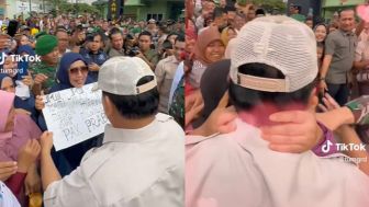 Momen Prabowo Diadang dan Dicium Emak-emak saat Berkunjung ke Medan