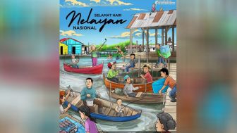 Pakai Singlet, Ketua Nahyan Lagi Mancing di Atas Perahu Muncul di Poster Bobby Nasution soal Hari Nelayan Nasional