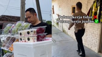 Heboh Polisi Ini Kerja Sampingan Jualan Salad Buah, Auto Dipuji Warganet