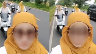 Heboh Emak-Emak Konvoi Naik Motor Tak Pakai Helm, Auto Dirujak Netizen