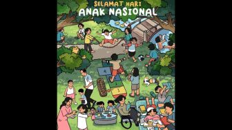 Jokowi Posting Poster Hari Anak Nasional, Ada Ketua Nahyan Pakai Singlet dan Kucing Oyen