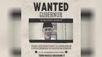 LBH Padang Unggah Poster 'Wanted Gubernur Sumbar', Bagi yang Menemukan Tolong Infokan