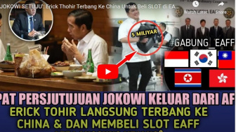 Jokowi Minta Erick Thohir ke Cina Beli Slot EAFF, Kecewa AFF?