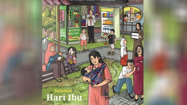 Ada Al Nahyan Pakai Singlet dan Kucing Oyen di Poster Ucapan "Selamat Hari Ibu" Jokowi