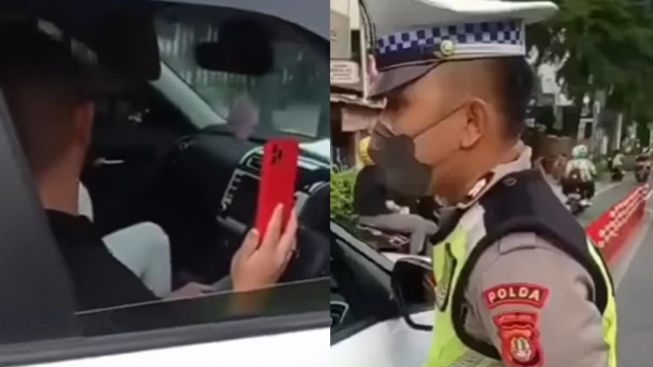 Viral Video Pengemudi Mobil Tak Terima Ditegur Polisi, Auto Dirujak Nitizen
