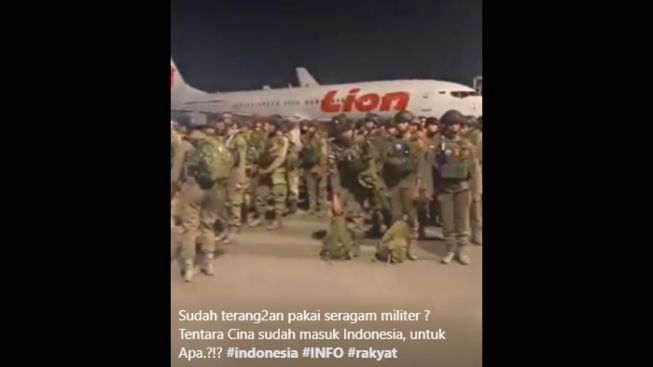 Viral Video Sebut Tentara China Masuk Indonesia, Ini Faktanya