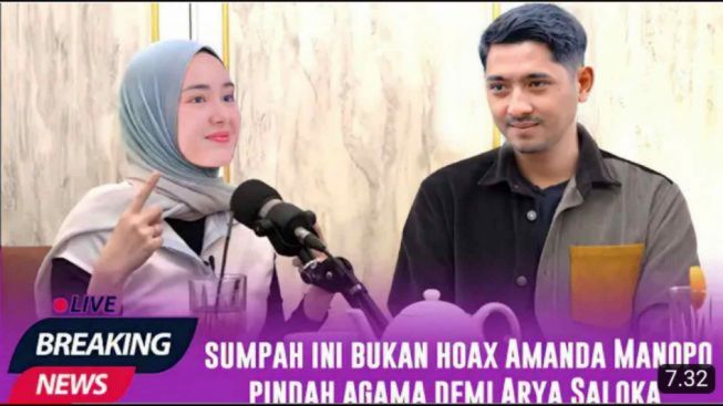 CEK FAKTA: Amanda Manopo Rela Pindah Agama Demi Dinikahi Arya Saloka, Benarkah?