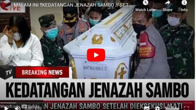 Cek Fakta: Jenazah Ferdy Sambo Tiba Malam Ini, Setelah Dieksekusi Mati di Bulan Ramadhan