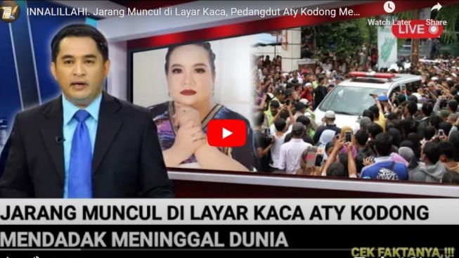 Cek Fakta: Innalillahi, Aty Kodong Mendadak Meninggal Dunia