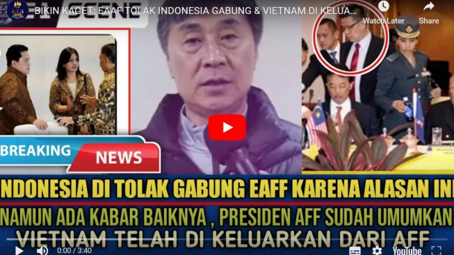 Kabar Buruk, Timnas Indonesia Ditolak Secara Halus dari EAFF Karena Desakan AFF?