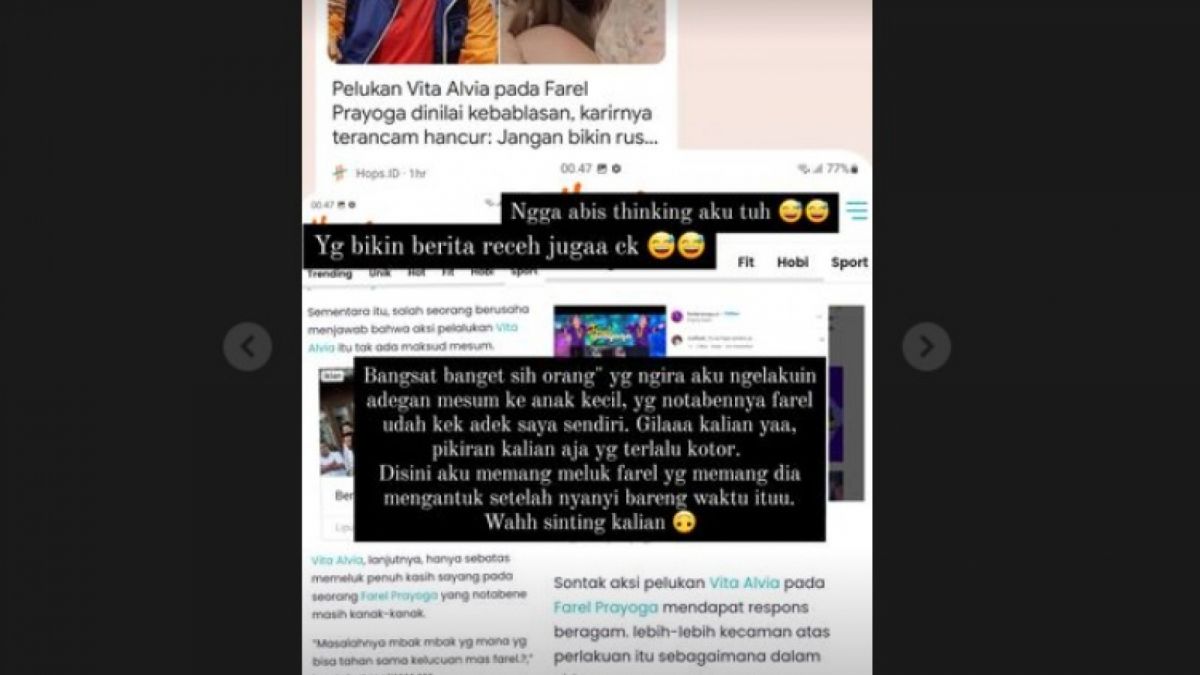 Tangkap layar Instagram Story Vita Alvia [Instagram @iam_vitaalvia]