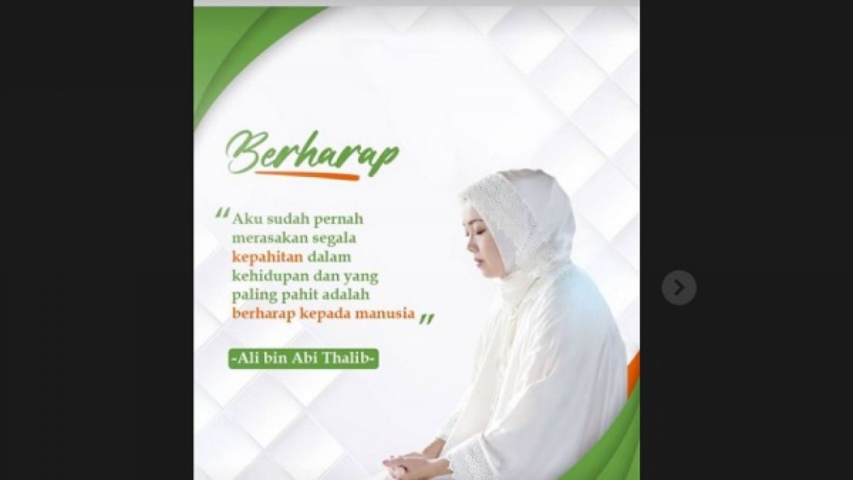 Dok. Foto: Bupati Purwakarta Anne Ratna Mustika; Anne memposting kutipan dari Ali bin Abi Thalib. [Instagram @anneratna82]