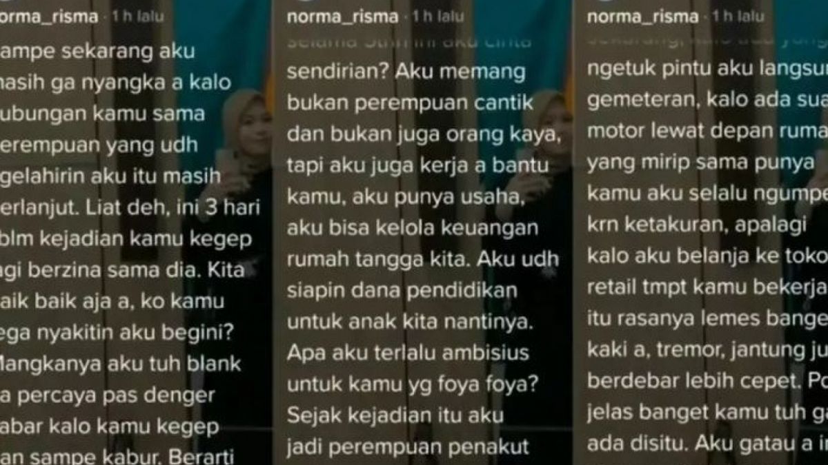 Curahan hati Norma Risma yang mengetahui suaminya telah selingkuh dengan ibu kandungnya sendiri [Tangkap Layar Instagram @lambe_danu_official99]