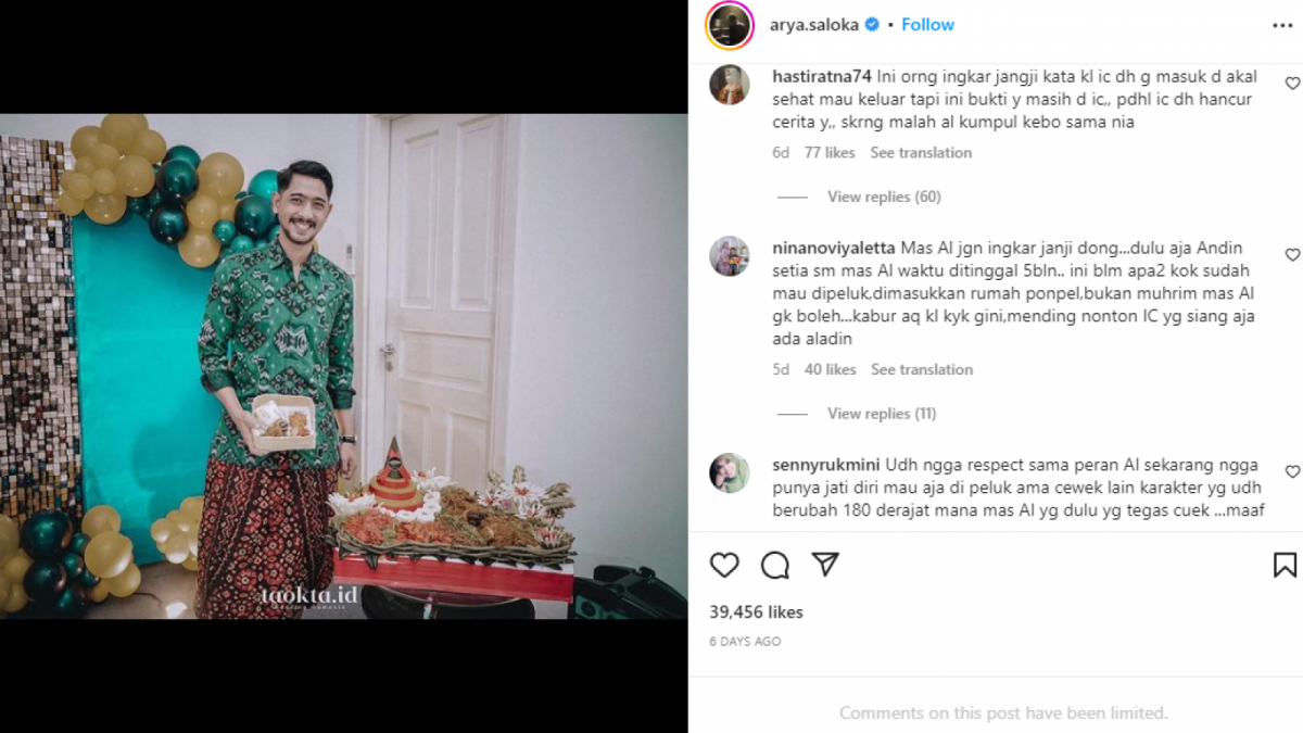 Tangkap layar instagram @arya.saloka [Instagram]