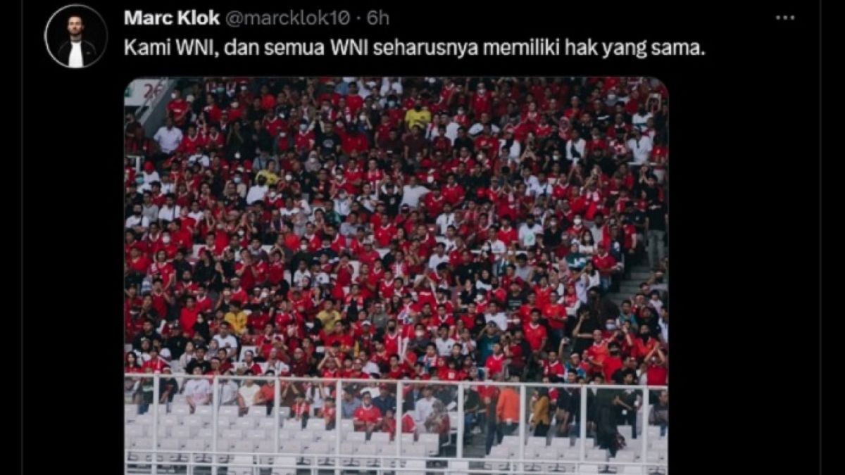 Cuitan Marc Klok di akun Twiiter pribadinya diduga mengomentari usulan PSSI terkait aturan klub Liga 1 maksimal diperkuat satu pemain naturalisasi. [Twitter @marcklok10.]