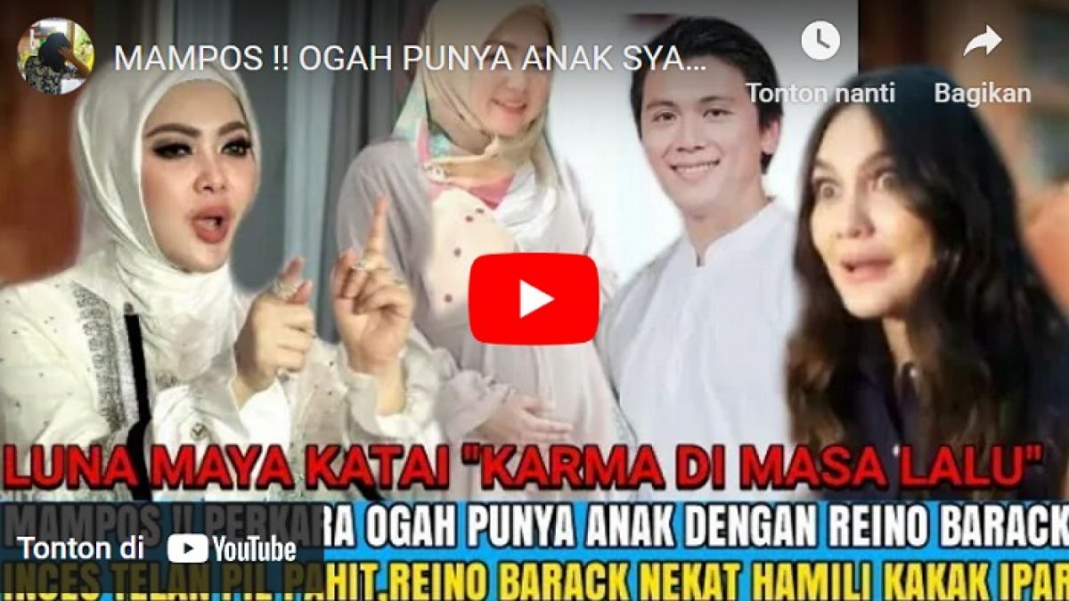 Thumbnail video yang menarasikan Reino Barack nekat hamili kakak ipar sang istri, akibat Syahrini tidak mau punya anak adalah hoax. [YoTube]