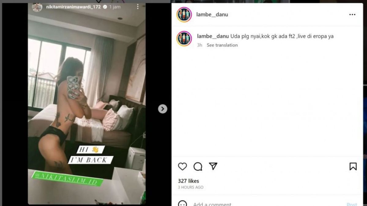 Nikita Mirzani nyaris bugil (Instagram/lambe__danu)