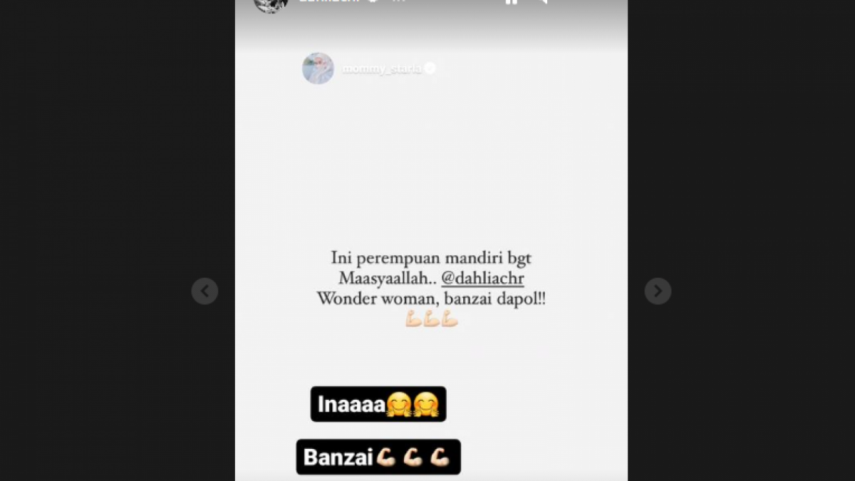 Instastory Dahlia Poland [Tangkap Layar Instagram]