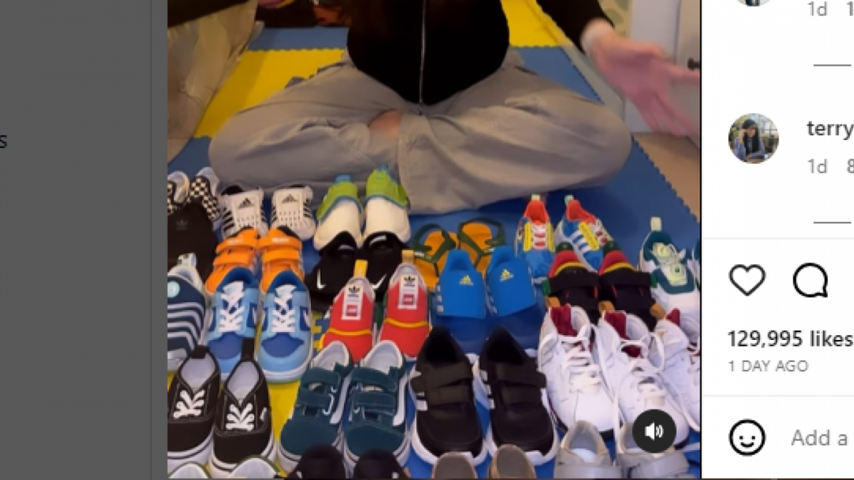 Sepatu Branded Milik Adzam anak Nathalie Holscher [Tangkap Layar Instagram]