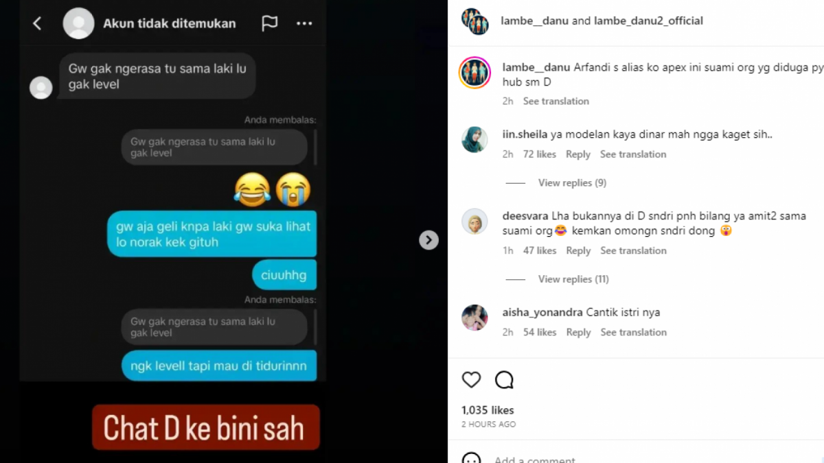 Chat diduga Dinar Candy dengan Istri Sah Arfandi [@lambe_danu]
