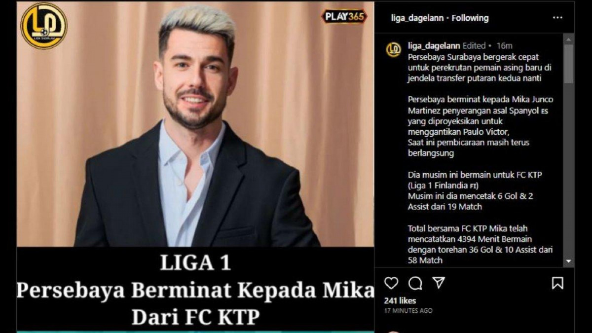 Mika pemain FC KTP yang drumorkan segera berseragam Persebaya Surabaya [@liga_dagelann]