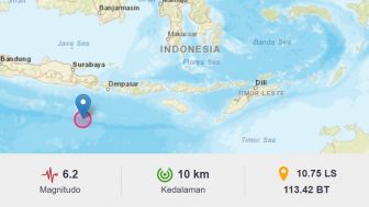 Gempa Terkini M 6,2 Mengguncang Wilayah Jember Berada di Laut